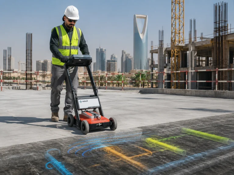 استخدامات جهاز GPR في المشاريع الإنشائية والبنية التحتية